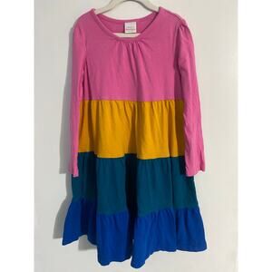 Hanna Andersson tiered twirl dress girls size 6-7 multicolor cotton ruffle